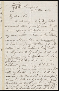 Letter from Francis Bishop, Liverpool, [England], to William Lloyd Garrison, 9th Dec. 1854