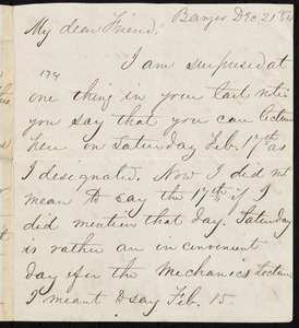 Letter from A. Battles, Bangor, [Me.], to William Lloyd Garrison, Dec. 21, [18]54