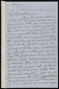 Letter from Cornelius Bramhall, Dorchester, to William Lloyd Garrison, Jan'y 7th, 1855