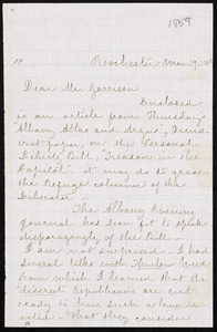 Letter from Susan Brownell Anthony, Rochester, [N.Y.], to William Lloyd Garrison, Mar[ch] 19, 185[9?]
