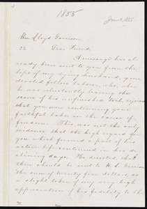 Letter from Margaret Jones Burleigh, Phila[delphia], [Pa.], to William Lloyd Garrison, June 1st, 1855