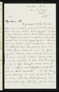 Letter from Matilda Ashurst Biggs, Barden Park, near Tunbridge, Kent, [England], to William Lloyd Garrison, Dec. 27th, 1855