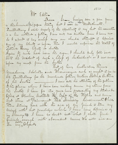 Letter from Anthony Burns, to William Lloyd Garrison, [1858?]