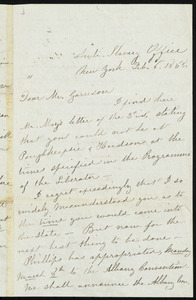 Letter from Susan Brownell Anthony, Anti-Slavery Office, New York, to William Lloyd Garrison, Feb. 6, 1858