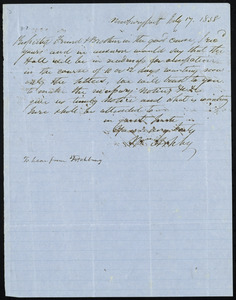 Letter from William Ashley, Newburyport, [Mass.], to William Lloyd Garrison, July 17, 1858