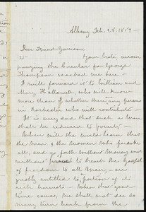 Letter from Susan Brownell Anthony, Albany, [N.Y.], to William Lloyd Garrison, Feb. 28, 1859