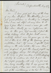 Letter from Philip Pearsall Carpenter, Carpenterville, to William Lloyd Garrison, Aug. 19th, [18]59