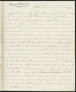 Unfinished letter from John C. Buckley, North Chelmsford, to William Lloyd Garrison, Nov. 12, [18]59