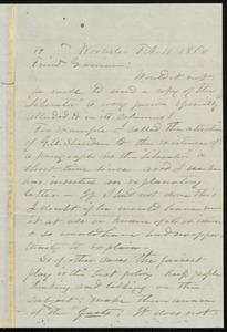 Letter from A. P. Brown, Worcester, to William Lloyd Garrison, Feb. 11, 1860