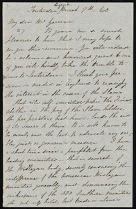 Letter from Jane Ashby, Tenterden, England, to William Lloyd Garrison, March 7th, [18]60