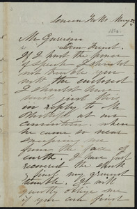 Letter from Elizabeth Cady Stanton, Senaca Falls, [N.Y.], to William Lloyd Garrison, May 22, [1860]
