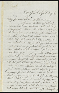 Letter from Cornelius Bramhall, New York, to William Lloyd Garrison, Sept. 27, [18]60