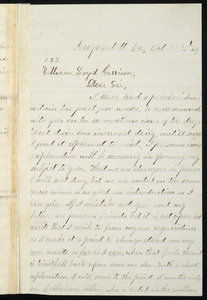 Letter from Jacob H. Allen, Guyandott[e], Va, to William Lloyd Garrison, Oct. 23rd, [18]62