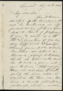Letter from Franklin Benjamin Sanborn, Concord, [Mass.], to William Lloyd Garrison, Aug. 20, 1863