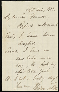Letter from Theodore Tilton, to William Lloyd Garrison, Sept. 2nd, 1863