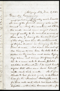 Letter from Charles Gordon Ames, Albany, N.Y., to William Lloyd Garrison, Dec. 1, 1863