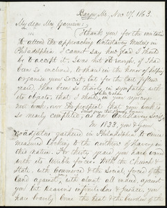 Letter from A. Battles, Bangor, Me, to William Lloyd Garrison, Nov. 27, 1863