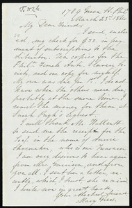 Letter from Mary Grew, 1709 Green St[reet], Phila[delphia], [Pa.], to William Lloyd Garrison, March 23rd, 1864