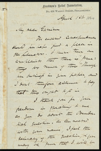 Letter from James Miller M'Kim, to William Lloyd Garrison, April 1st, [1864]