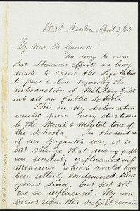 Letter from Nathaniel Topliff Allen, West Newton, [Mass.], to William Lloyd Garrison, April 2, [18]64