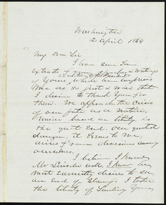 Letter from Isaac Newton Arnold, Washington, [D.C.], to William Lloyd Garrison, 2 April 1864