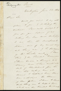 Letter from Montgomery Blair, Washington, to William Lloyd Garrison, June 22, 1864