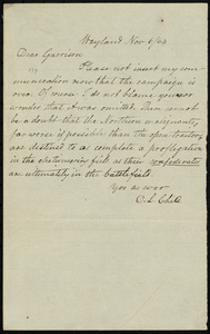 Letter from David Lee Child, Wayland, [Mass.], to William Lloyd Garrison, Nov. 6, [18]64