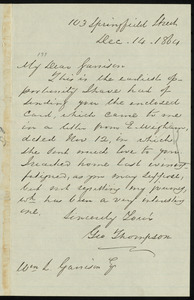 Letter from George Thompson, 103 Springfield Street, [Boston, Mass.], to William Lloyd Garrison, Dec. 14, 1864