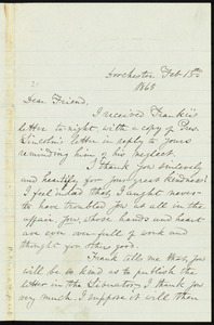 Letter from Harriette M. Carlton, Dorchester, [Mass.], to William Lloyd Garrison, Feb. 13th, 1865
