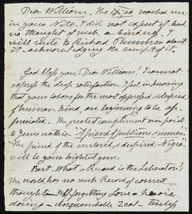 Letter from Henry Clarke Wright, to William Lloyd Garrison, [1865?]