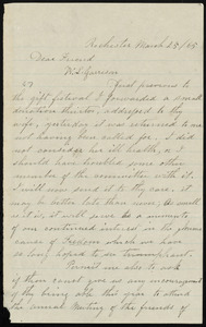 Letter from Amy Post, Rochester, [N.Y.], to William Lloyd Garrison, March 25, [18]65