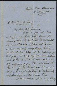 Letter from Henry Bleby, Georgetown, Demerara, to William Lloyd Garrison, 15th April 1865