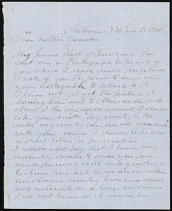 Letter from Benjamin Chase, Auburn, NH, to William Lloyd Garrison, July 15, 1860