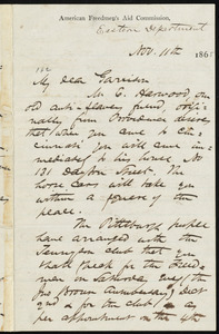 Letter from James Miller M'Kim, American Freedmen's Aid Commission, Eastern Department, to William Lloyd Garrison, Nov. 11th, 1865