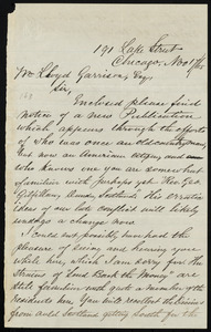 Letter from James Barnet, 191 Lake Street, Chicago, [Ill.], to William Lloyd Garrison, Nov. 17, [18]65