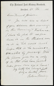 Letter from Parker Pillsbury, to William Lloyd Garrison, 28 Feb. 1866