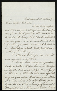 Letter from Sarah Moore Grimké, Fairmount, to William Lloyd Garrison, Feb. 28, [18]67