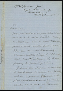 Letter from Augustin Cochin, to William Lloyd Garrison, 12 Juin 1867