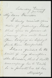 Letter from George Thompson, to William Lloyd Garrison, Saturday Evening, June15,1867