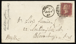 Letter from Richard Monckton, Baron Houghton Milnes, to William Lloyd Garrison, June 24th, 1867