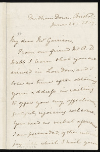 Letter from Mary Anne Estlin, Durdham Down, Bristol, [England], to William Lloyd Garrison, June 24, 1867