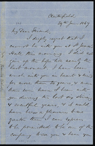 Letter from Francis Bishop, Chesterfield, [England], to William Lloyd Garrison, 29th June 1867