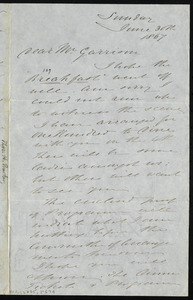 Letter from Thomas Holliday Barker, to William Lloyd Garrison, Sunday, June 30th, 1867