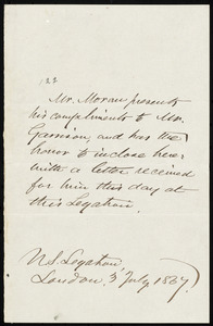 Letter from Mr. Moran, U.S. Legation, London, [England], to William Lloyd Garrison, 3 July 1867