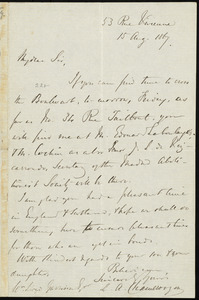 Letter from Louis Alexis Chamerovzow, 53 Rue Vivienne, to William Lloyd Garrison, 15 Aug. 1867