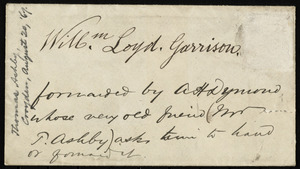 Letter from Thomas Ashley, Addington Rd., Craydon, England, to William Lloyd Garrison, 30th / 8 mo[nth] - 1867