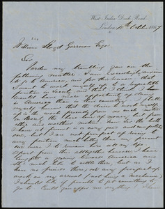 Letter from Robert Ferguson, West India Dock Road, London, [England], to William Lloyd Garrison, 10th October 1867