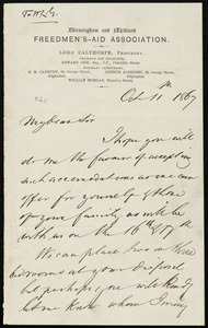 Letter from Arthur Albright, to William Lloyd Garrison, Oct. 11th, 1867