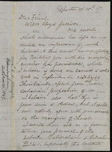 Letter from Rachel A. Albright, Edgbaston, [Birmingham, England], to William Lloyd Garrison, 10 / 20th [18]67