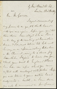Letter from Louis Alexis Chamerovzow, 27 New Broad St[reet], E.C., London, [England], to William Lloyd Garrison, 22nd Oct. 1867